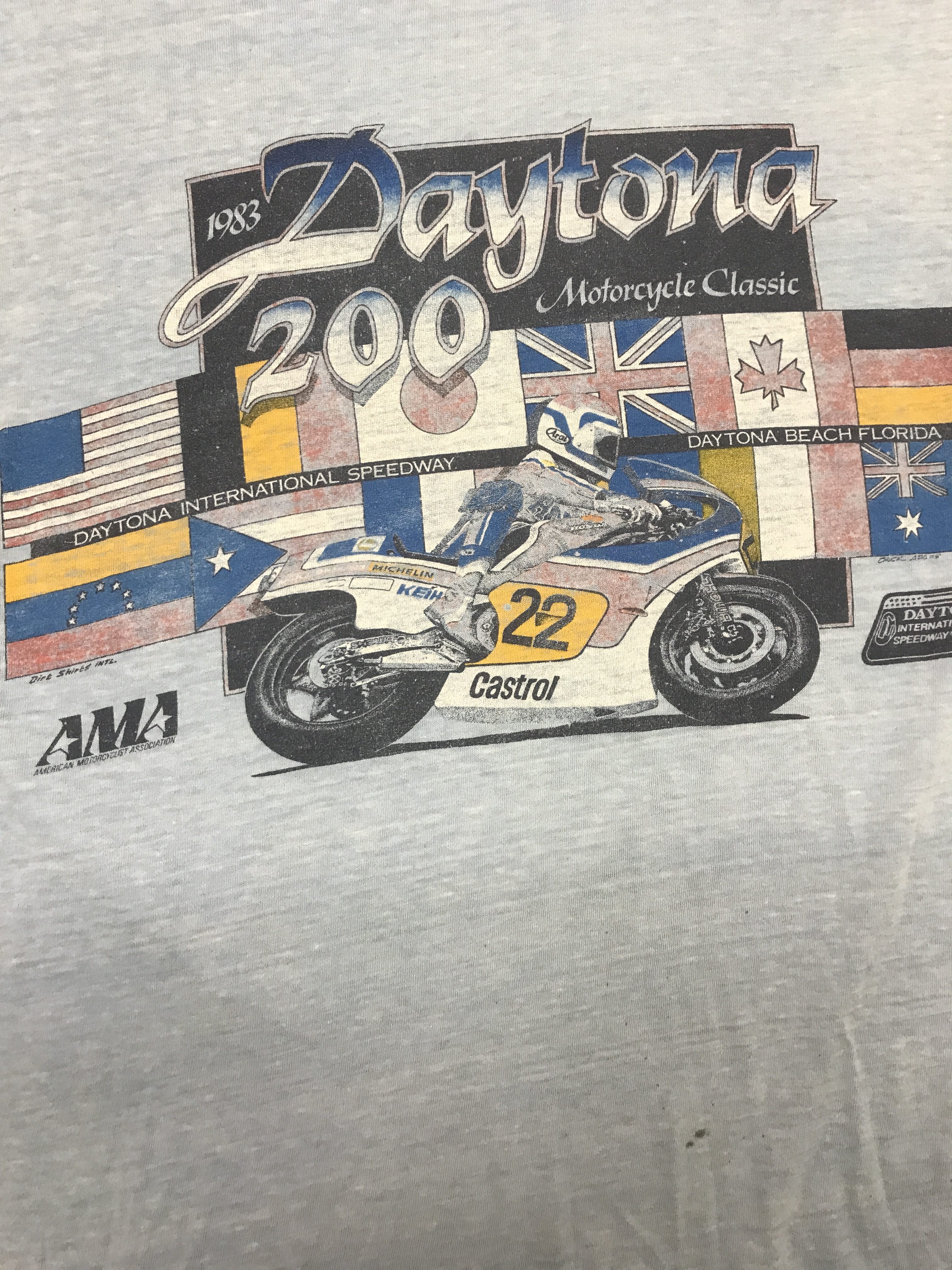 Daytona 200 vintage motorcycle shirt 1983
