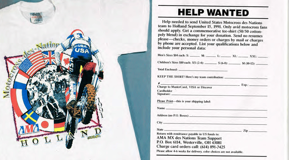 motocross des nations shirt vintage 1991 holland